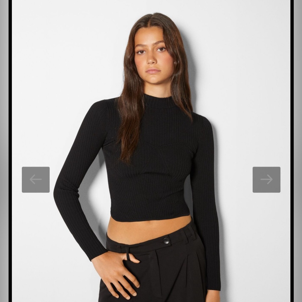 BERSHKA BLACK corset top